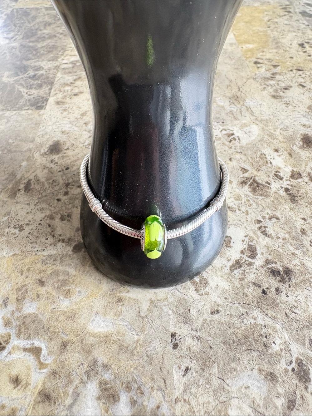 Pandora Green Hearts Murano Glass Charm Bead